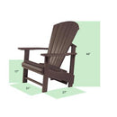C.R. Plastic Products Generation C03-01 Upright Adirondack - Red IMAGE 2