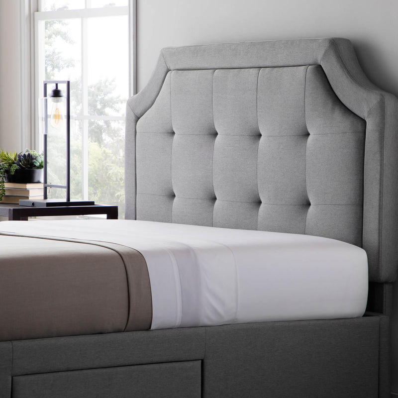 Malouf Carlisle Upholstered Headboard - Stone (King) IMAGE 2