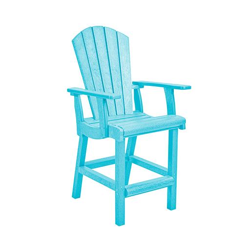 C.R. Plastic Products Generation C28-11 Classic Pub Height Arm Chair - Aqua IMAGE 1