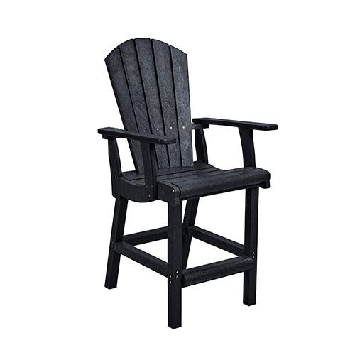 C.R. Plastic Products Generation C28-14 Classic Pub Height Arm Chair - Black IMAGE 1