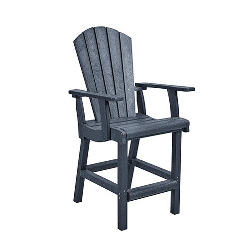 C.R. Plastic Products Generation C28-18 Classic Pub Height Arm Chair - Slate Grey IMAGE 1