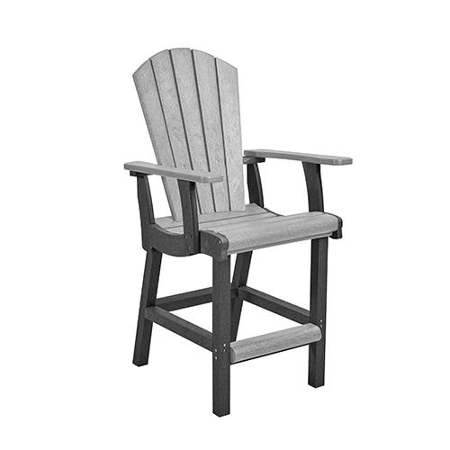 C.R. Plastic Products Generation C28-18-19 Classic Pub Height Arm Chair - Slate/Light Grey IMAGE 1