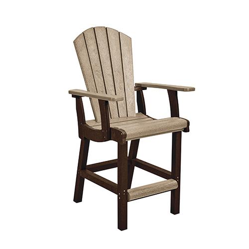 C.R. Plastic Products Generation C28-16-07 Classic Pub Height Arm Chair - Chocolate/Beige IMAGE 1