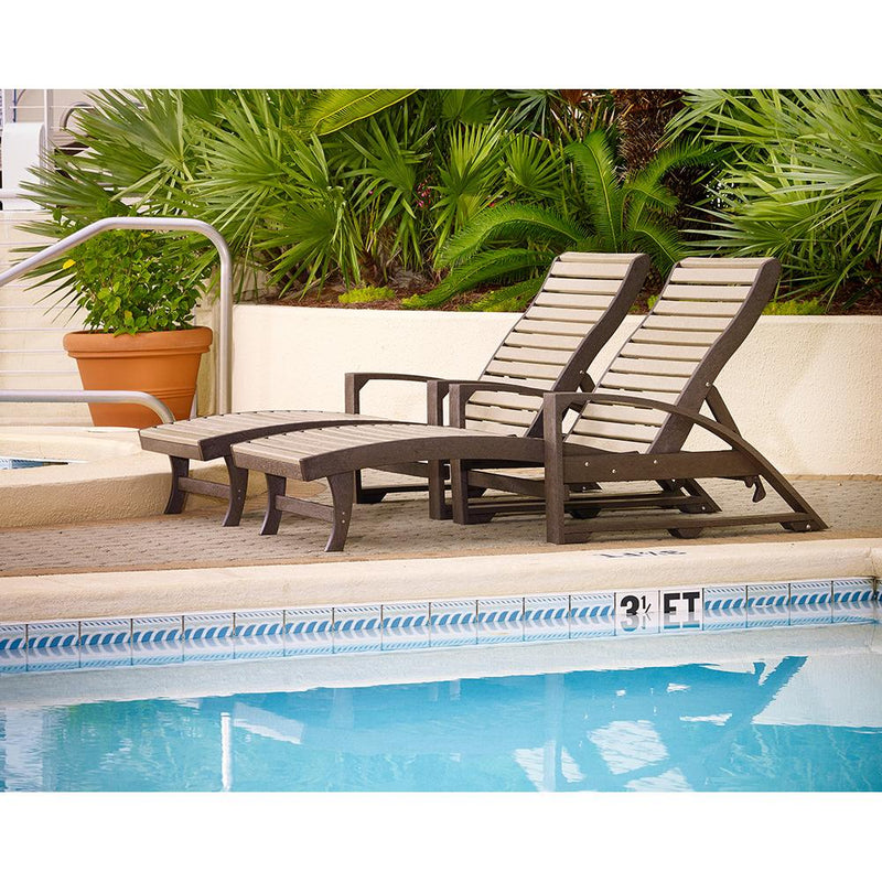 C.R. Plastic Products St. Tropez L38-18-19 Chaise Lounger w/Hidden Wheels - Slate/Light Grey IMAGE 2