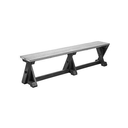 C.R. Plastic Products New Harvest B201-18-19 Dining Table Bench - Slate/Light Grey IMAGE 1