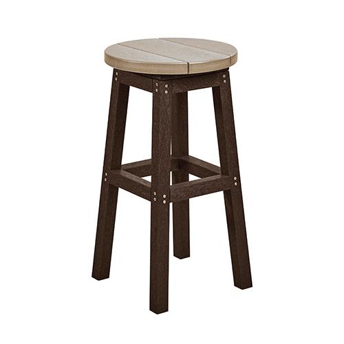 C.R. Plastic Products Generation C21C-16-07 Counter Height Bar Stool - Chocolate/Beige IMAGE 1