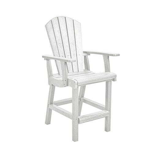 C.R. Plastic Products Generation C28C-02 Classic Counter Arm Chair - White IMAGE 1