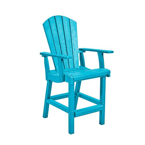 C.R. Plastic Products Generation C28C-09 Classic Counter Arm Chair - Turquoise IMAGE 1