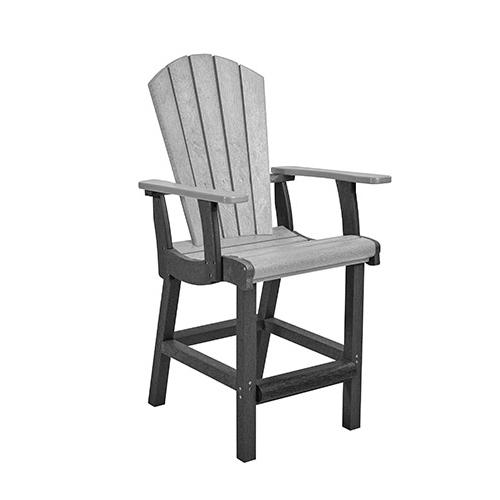 C.R. Plastic Products Generation C28C-16-07 Classic Counter Arm Chair - Slate/Light Grey IMAGE 1