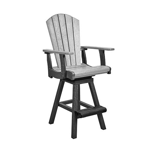 C.R. Plastic Products Generation C25-18-19 Swivel Pub Chair - Slate/Light Grey IMAGE 1