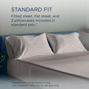  Tempur-Pedic TEMPUR Luxe Egyptian Cotton Sheet Set Cool Gray (King) IMAGE 11