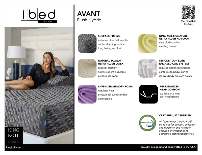 King Koil ibed Avant Plush Hybrid Mattress (Twin XL)