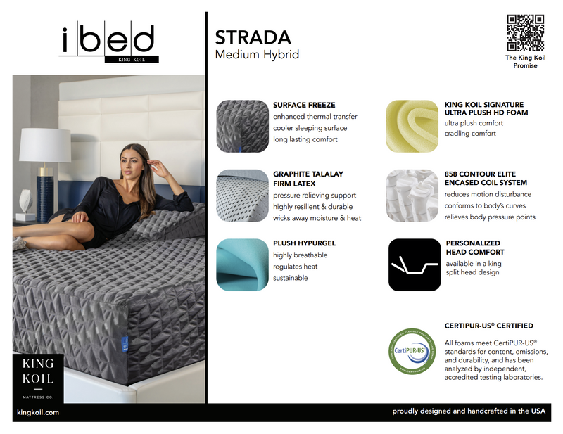 King Koil ibed Strada Medium Hybrid Mattress (Twin XL)